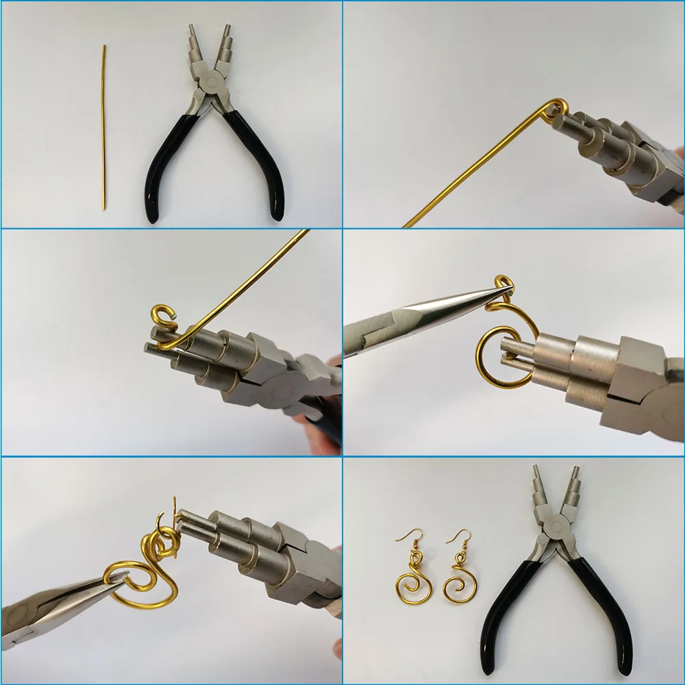 DIY Jewelry Tool Sets with Carbon Steel Round Nose Pliers and Copper Jewelry Wire for Jewelry DIY Making, Mixed Color