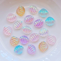 100Pcs New Cute Mini Shiny Shell Resin Figurine Crafts Flatback Cabochon Ornament Jewelry Making Hairwear Accessories