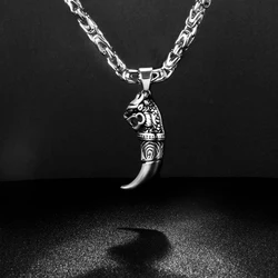 2021 Nieuwe Byzantijnse Chain Kettingen Voor Mannen Punk 316L Rvs Wolf Hanger Ketting Keizer Chain Mode-sieraden Geschenken