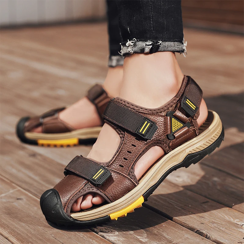 Men Beach Sandals Lightweight Quick-drying Water Shoes Wrap Toes Comfortable Breathable Casual Footwears sandalias