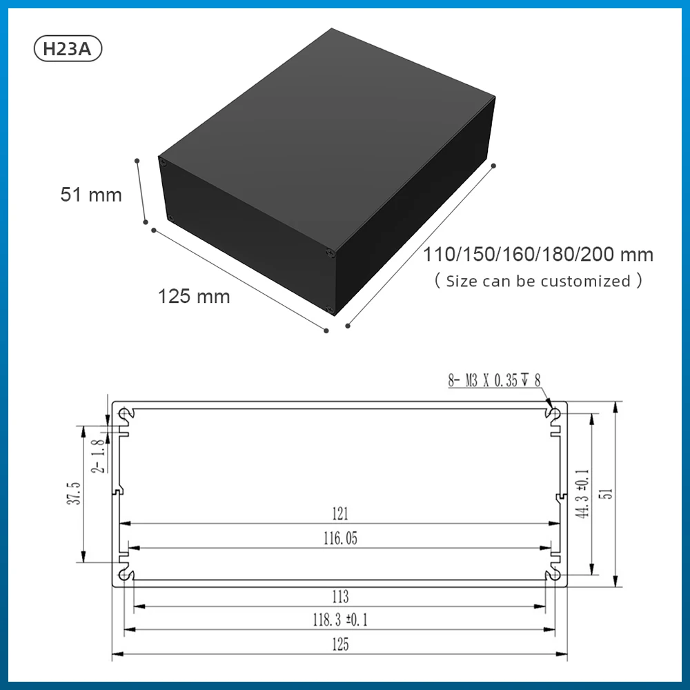 Motor Control Circuit Board Pcb Board Digital Communication Enclosure Project Enclosure H23 125*51mm