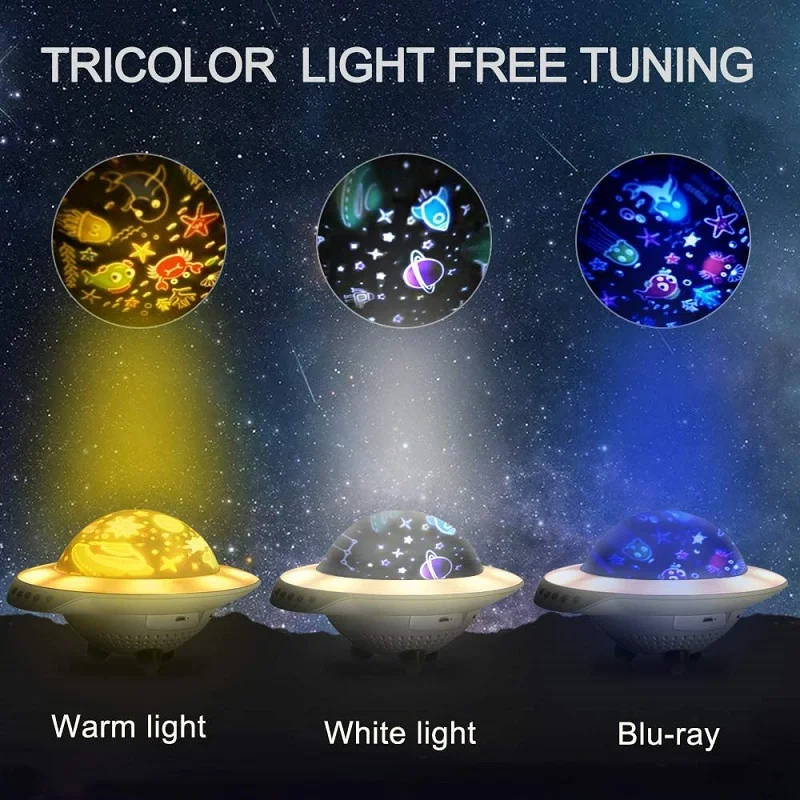 LED Star Sky Projector Night Light Remote Control Rotating Rechargeable Table Lamp Indoor Romantic Decor Christmas New Year Gift