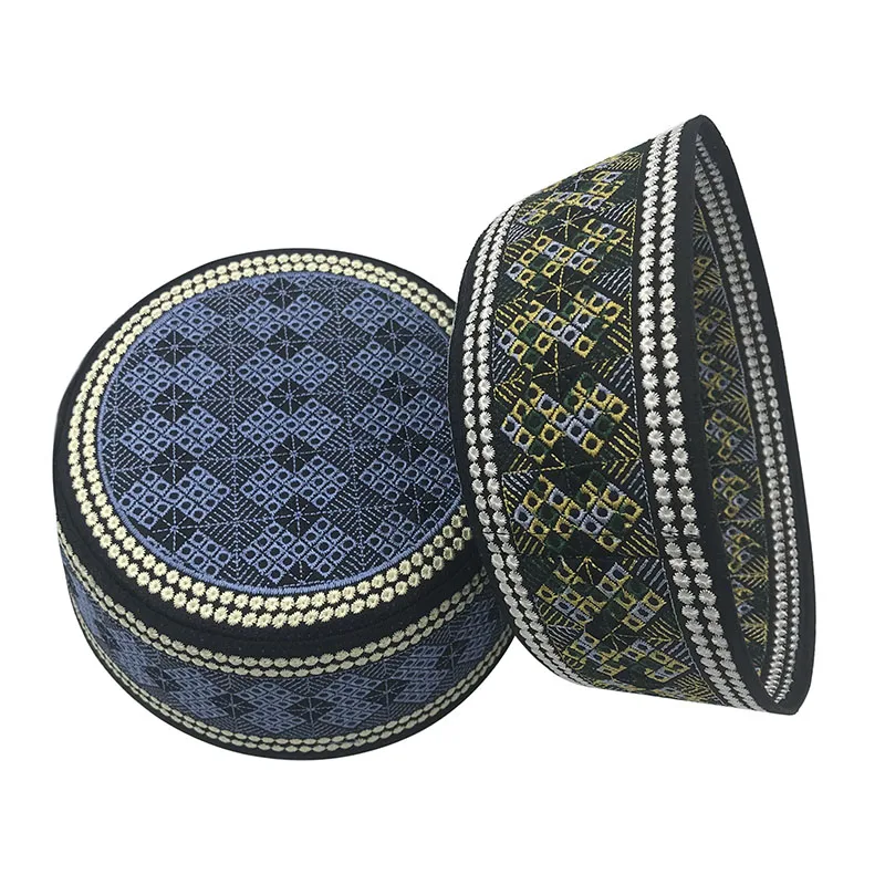 Sombreros musulmanes para hombres, turbante bordado de algodón, oración islámica, Hijab indio, Arabia Saudita, musulmán, sombrero judío, 2020