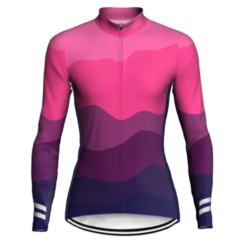 

Breathable Polyester Cycling Jersey for Women, Long Sleeve Shirt, Sports Top, Bicycle Wear, MTB Bike Wear, Triathlon Style