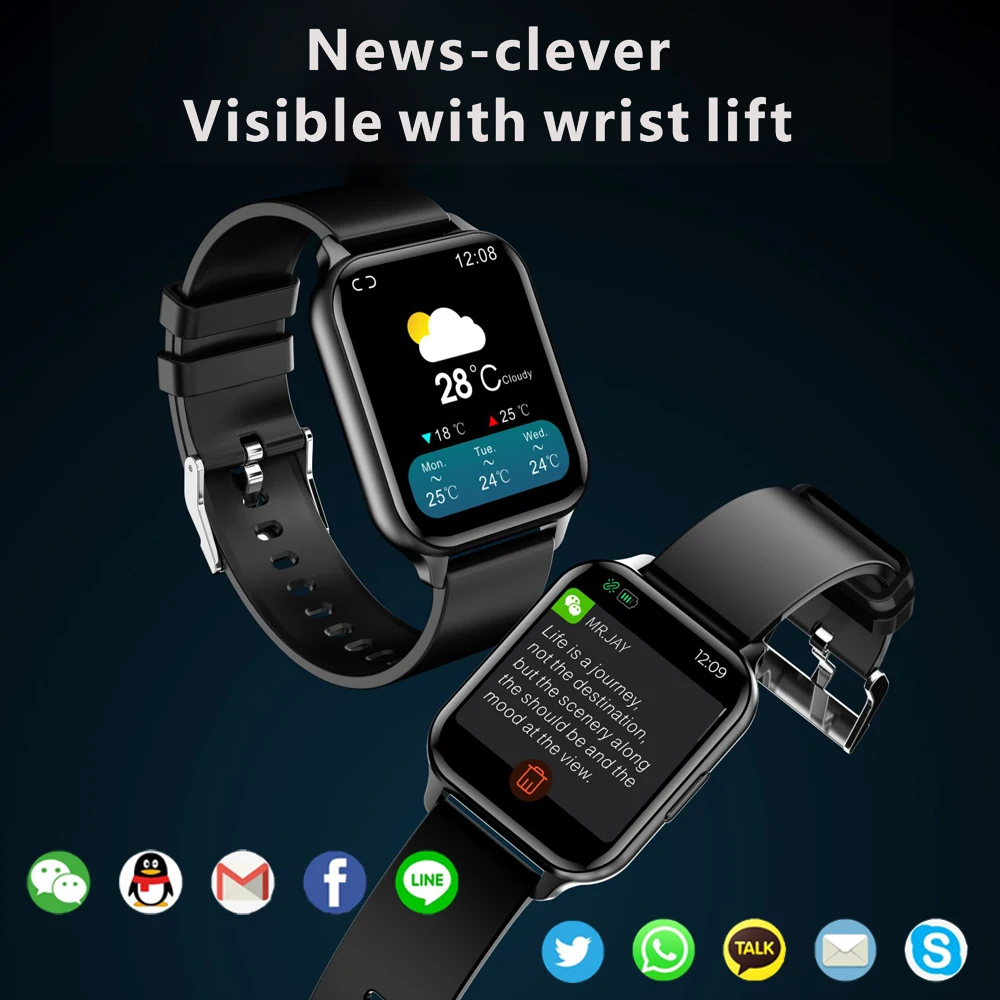Thông Minh 1.7 Inch Đồng Hồ Nam Nữ Bluetooth Smartwatch Tùy Chỉnh Giấy Dán Tường Mult Thể Thao Theo Dõi Q26 Dành Cho Android IOS Đồng Hồ Nữ