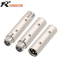 1 pzas/lote 3 pines XLR hembra a hembra tarjeta SIM Audio micrófono adaptador conector xlr macho a conectores macho xlr