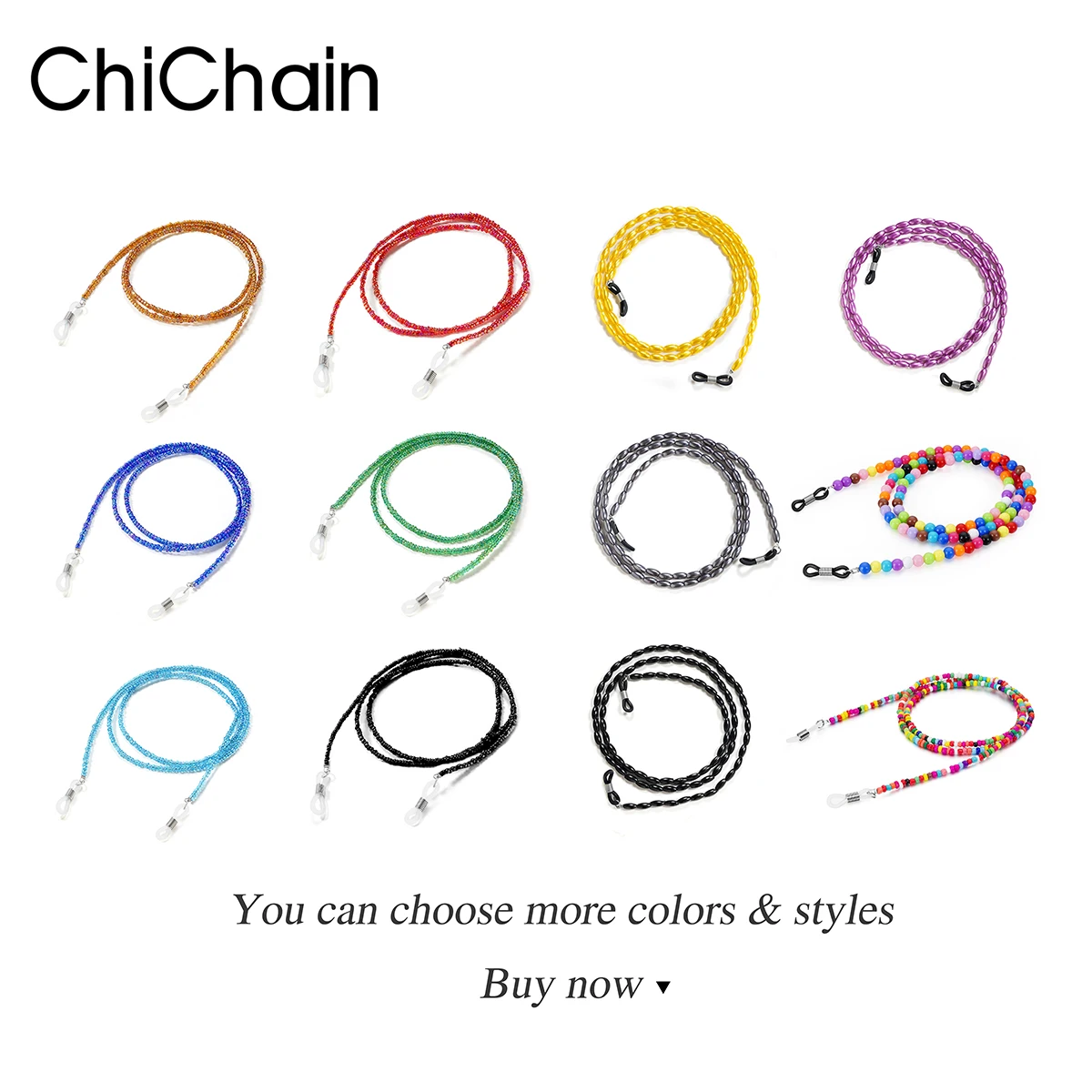 Eyeglasses Chains with Colorful Premium Beads for Women Girls -Eyeglasses String Holder Straps,fashion glasses Chain Cords