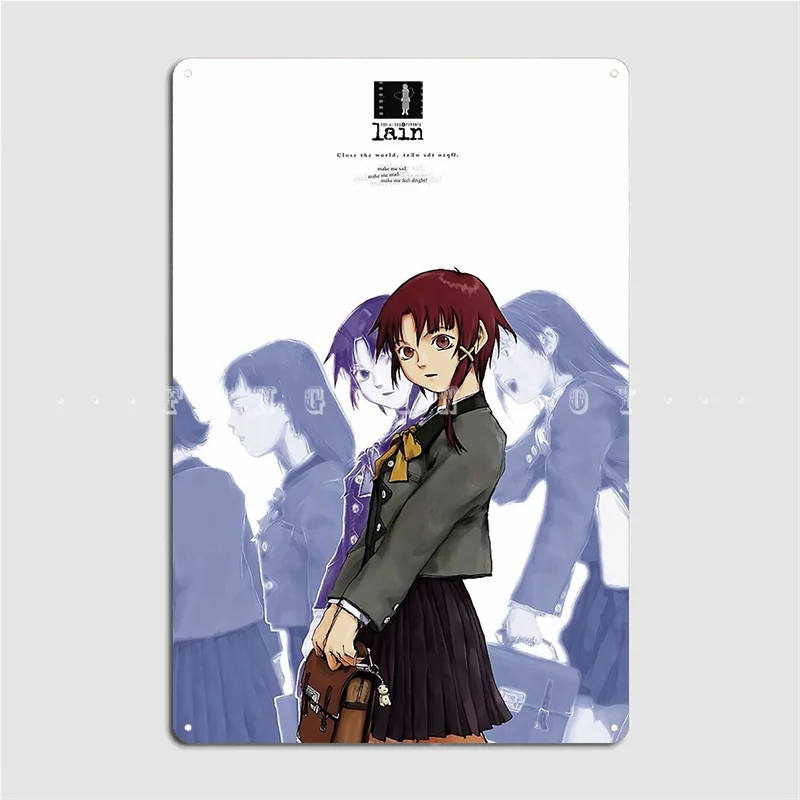 Serial Experiments Lain Ps1 Promo Metal Sign Wall Mural Wall Vintage Poster Tin Sign Poster