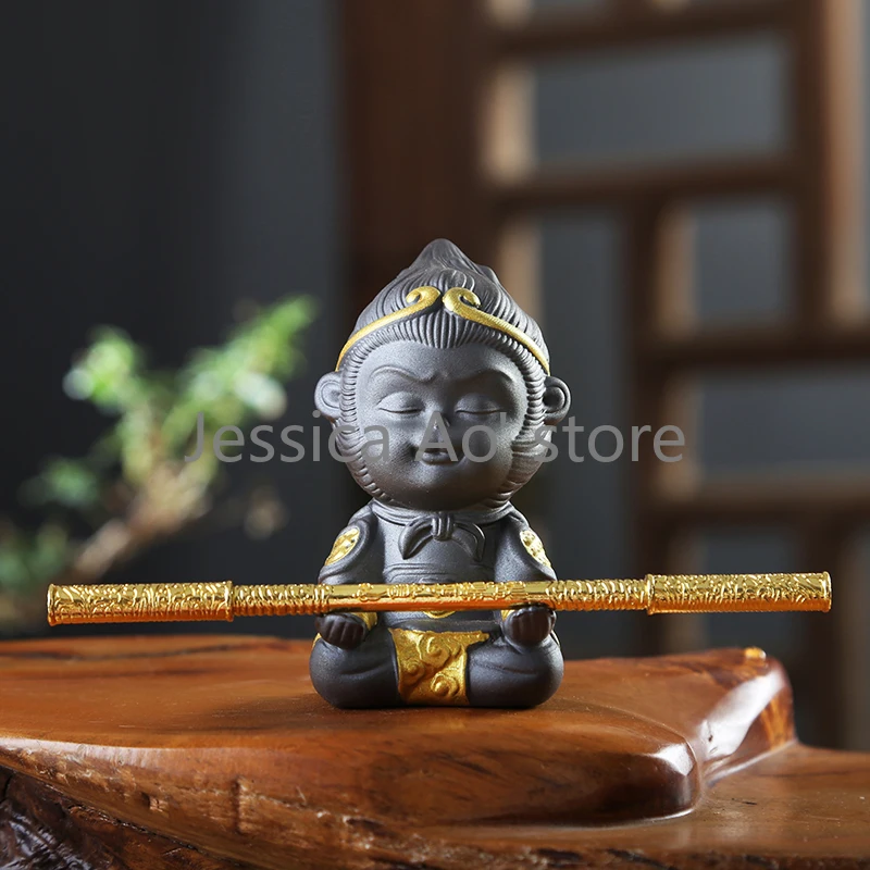 

Tea Pet Monkey King Sun wukong Chinese Tea Pets Purple Clay Tea Pet for Home Tea Table Buda Decoracion Teaware Statuette