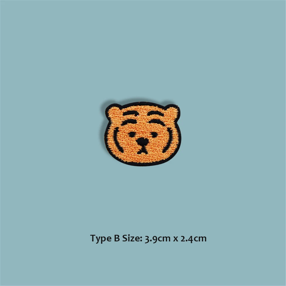 AHYONNIEX 1PC Little Tiger Embroidery Patches for Bag Jeans Iron On Patches for Clothes Small Cute DIY Patches