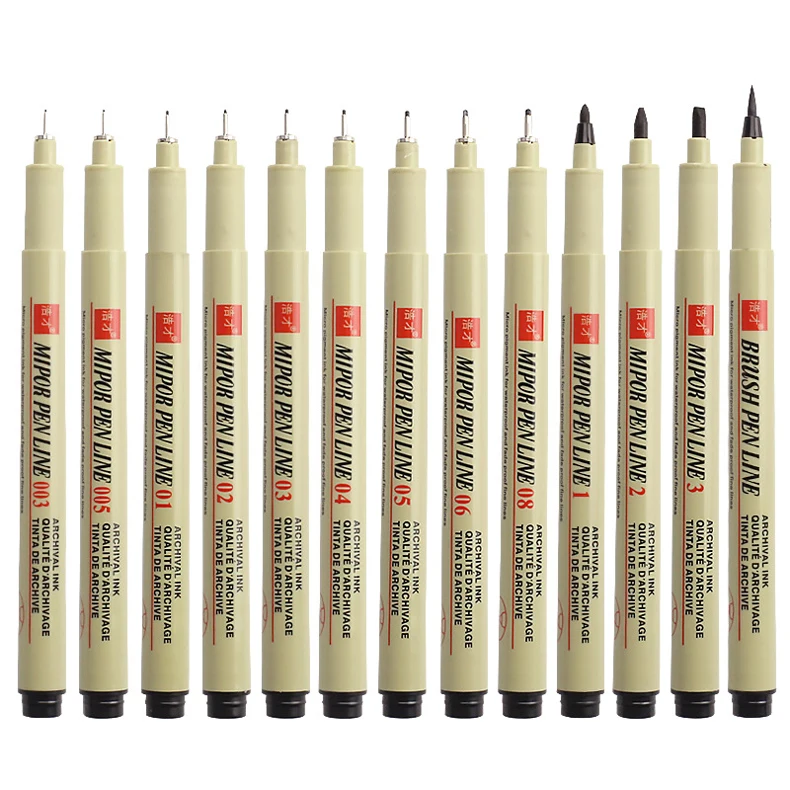 1/2/3 Stück Pigma Micron Stift 003 005 01 02 03 04 05 08 1.0 2 3 Pinsel Art Sketch Marker Pen für Manga Soft Fineliner Zeichnung – Detail 1