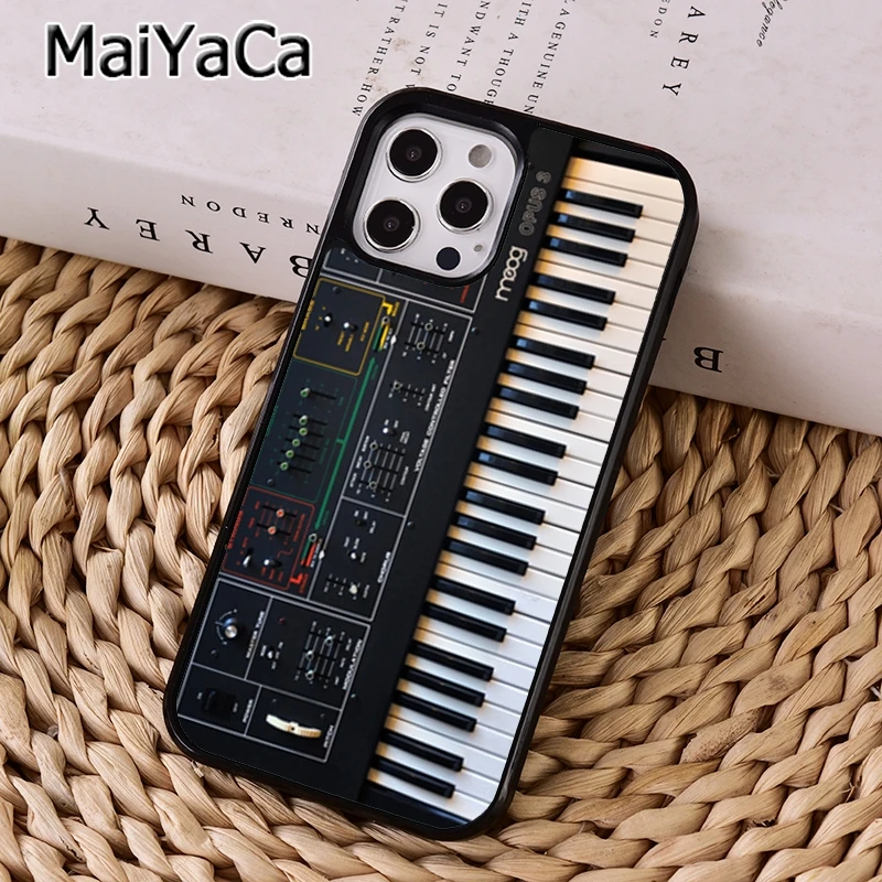 MaiYaCa Vintage Synth Synthesizer Moog Print Phone Case For iPhone 15 14 XR XS 11 12 13 Pro MAX SE 2020 6 7 8 Plus coque Shell