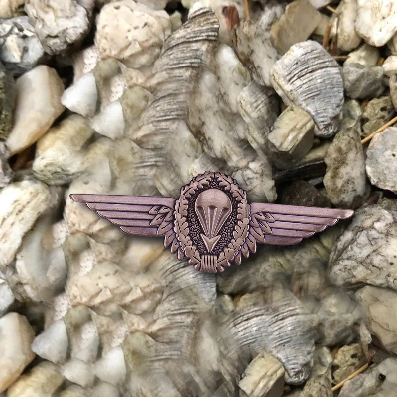 2021 German Parachutist Foreign Jump Wings badge brooch Paratrooper lapel pin Bronze view 5