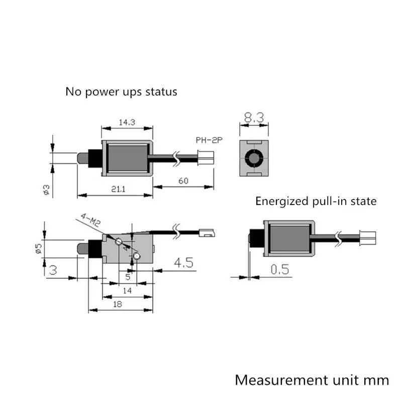 Mini DC 5V Elektromagnetische Schloss Kleine Elektronische Schloss Elektrische Bolzen Schrank Schloss PXPE