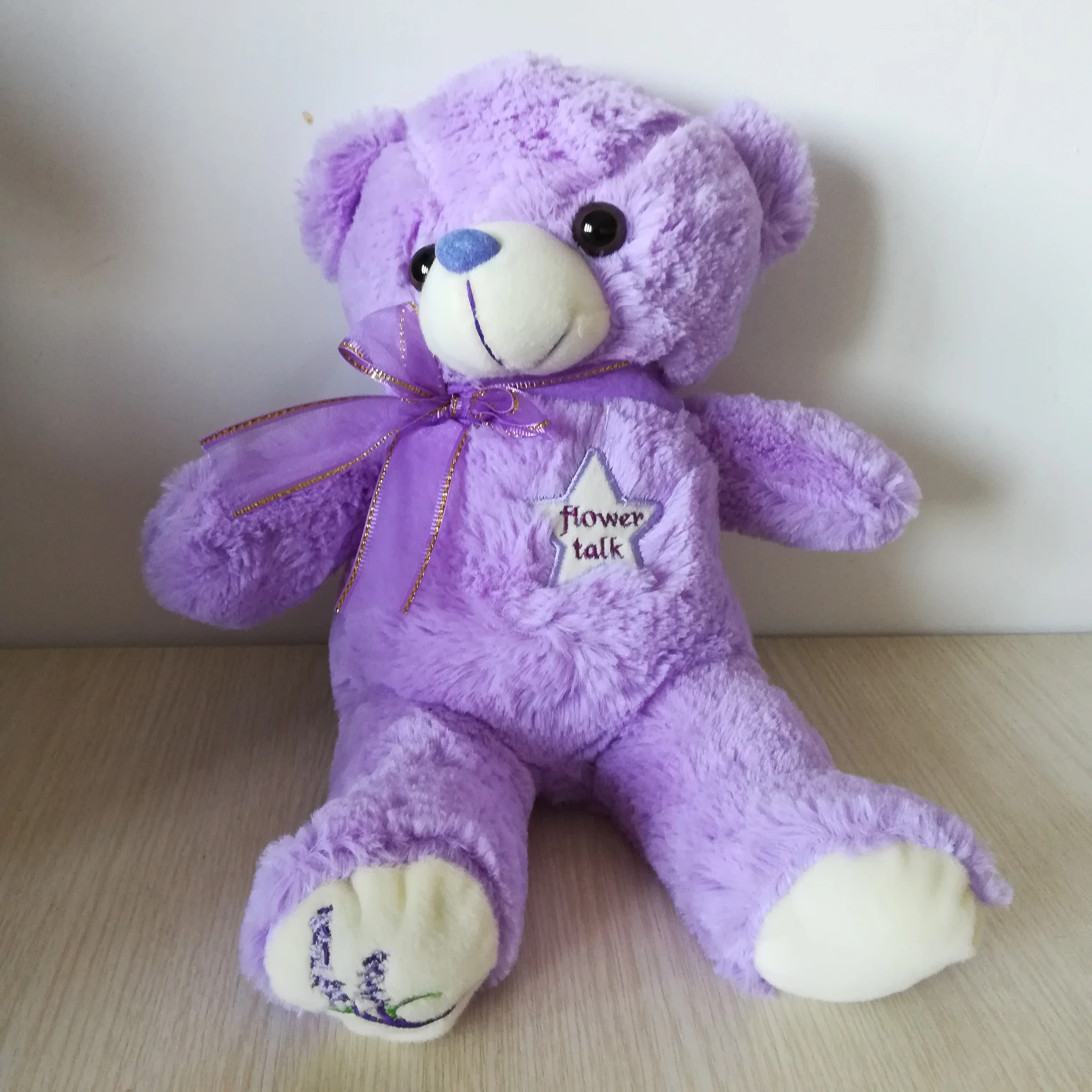 Pluszowa zabawka, nowa, fioletowy miś, ok. 35 cm, miękka lalka, zabawka dla niemowląt, prezent na Boże Narodzenie b0852