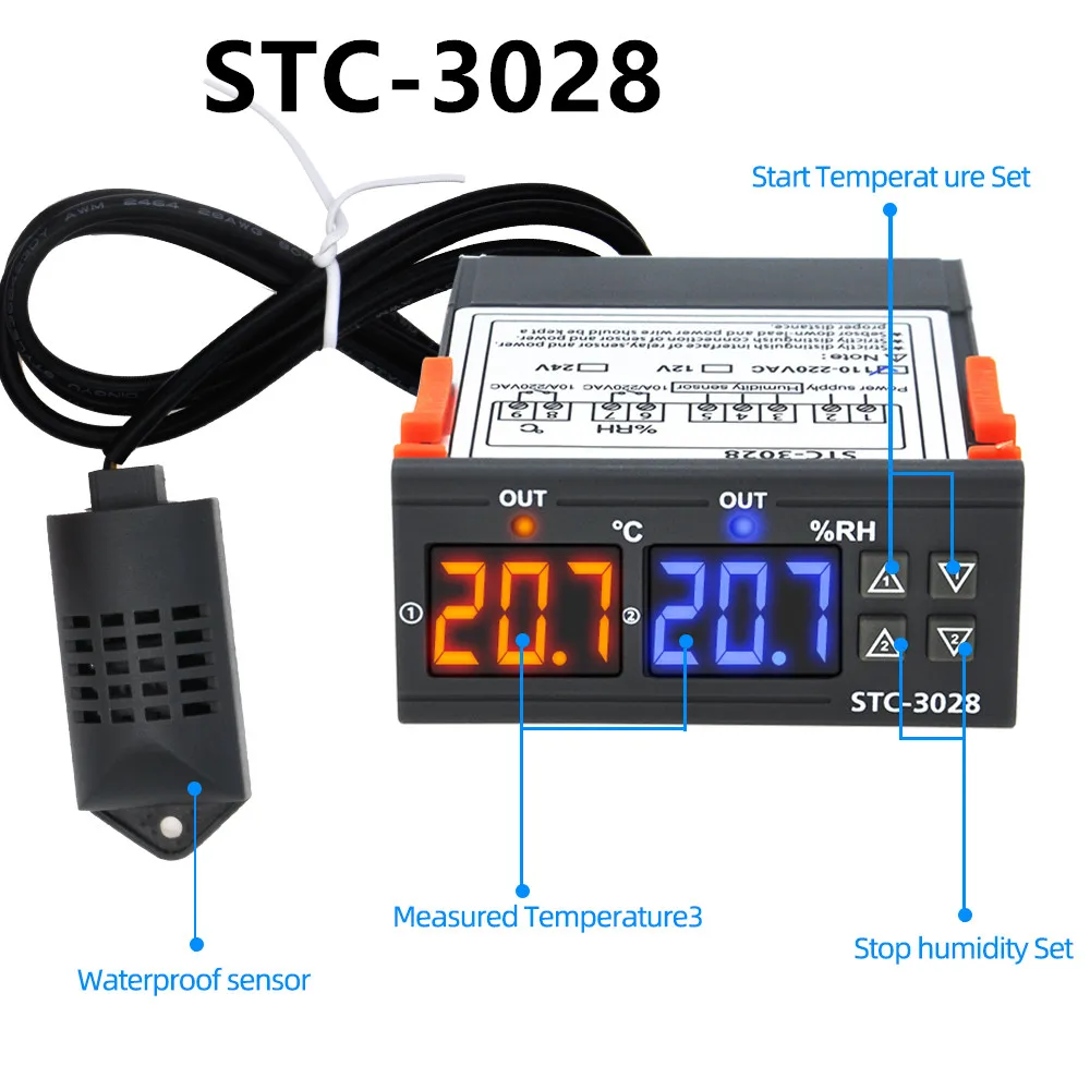 デジタル温度コントローラー、温度調節器、STC-1000、STC-3000、3008、3018、3028、STC-8080A、STC-200、STC-100A、110、220-v、10a