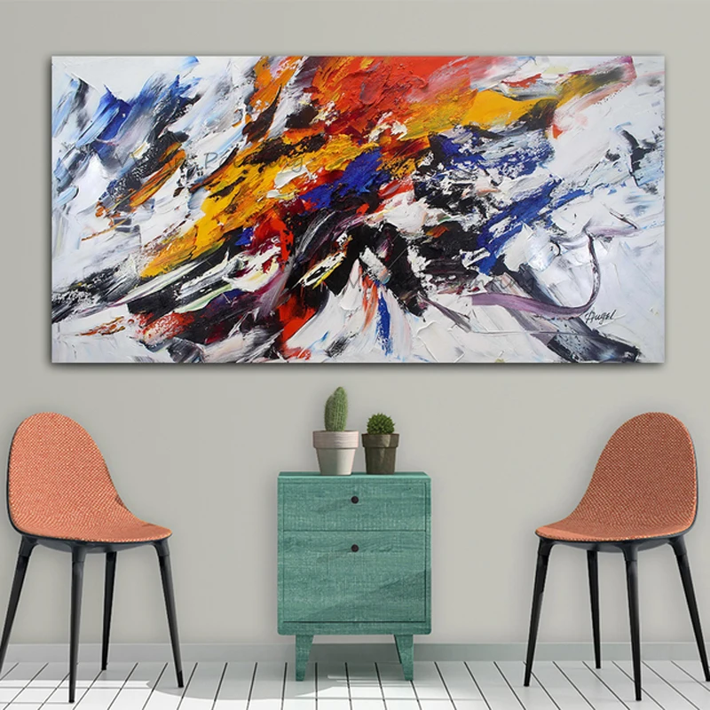 The Palette Drawing Latest Handmade Abstract Oil Painting Canvas Picture Brush Artwork Knife Art For Hotel Living Room Decor