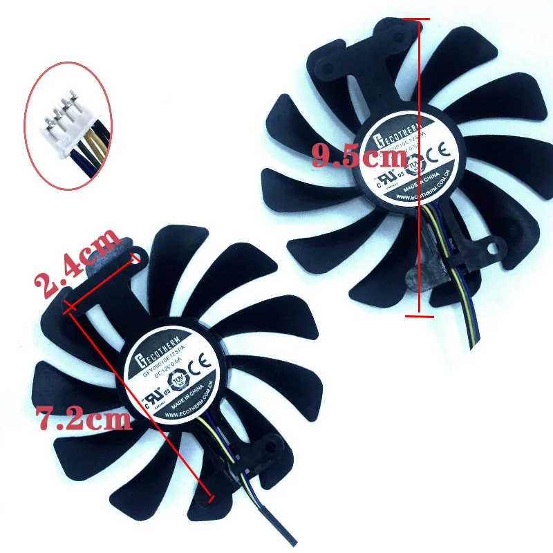 Novo 95mm gagaa8s2u cooler fã substituto para zotac gtx 1070 1080 amp ed 8 gb gtx1080 gráficos de vídeo placa de vídeo