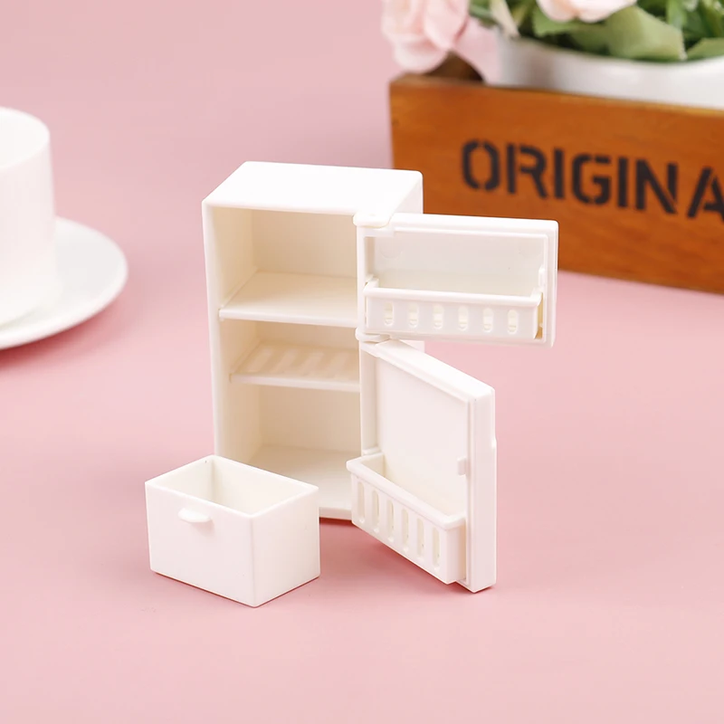 1PC Dollhouse Miniature Bench ตู้เย็นของเล่นตกแต่งห้องครัวเฟอร์นิเจอร์อุปกรณ์เสริม