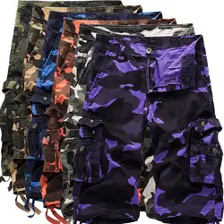 Pantalones cortos de camuflaje para hombre, ropa de calle informal, holgada, talla grande