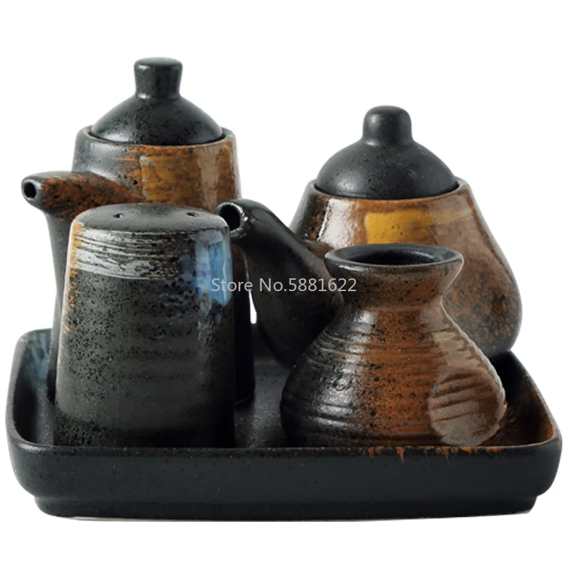 Chinese Retro Restaurant Seasoning Can Soy Sauce Bottle Toothpick Holder Pepper Bottle