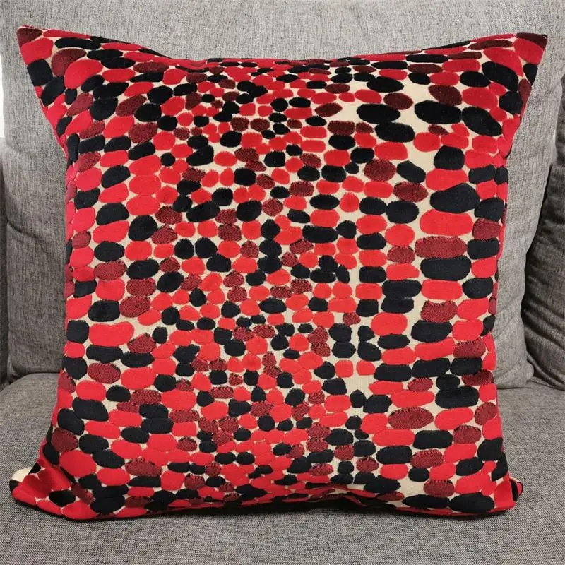 Hot Selling Cutting Velvet Cushion Cover Square Throw Pillowcase Dots