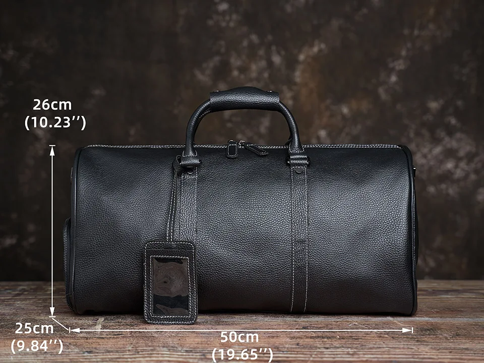 Männer Reisetasche Aus Echtem Leder Casual Hand Gepäck Tasche Hohe Kapazität Duffle Schulter Schuh Tasche Für 17 Zoll Laptop NUPUGOO – Detail 21