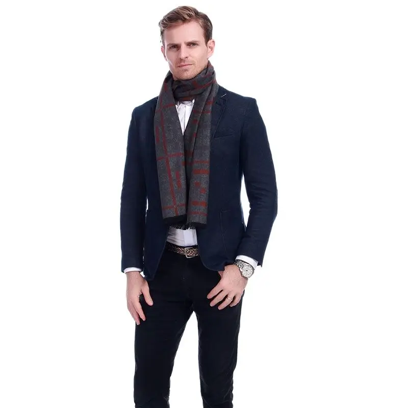 

Autumn Winter Man Scarf Thick Cashmere Men Scarf Fashion Casual Scarf Plaid Warm Neckerchief A3A18896