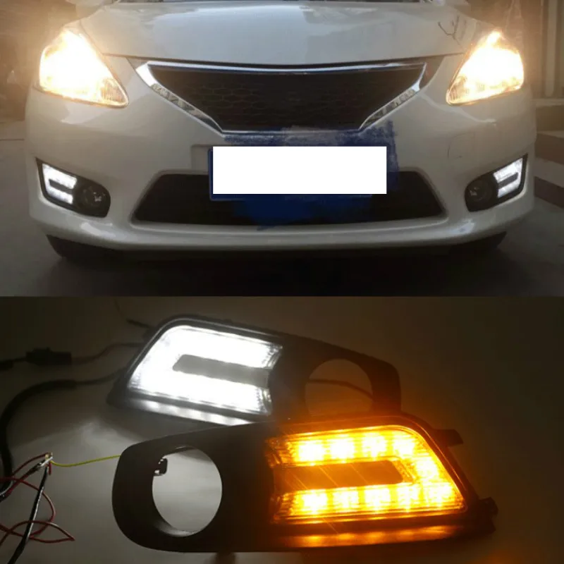 

1 Pair For Nissan Tiida 2011 2012 2013 2014 2015 of 12V Car Auto LED Daytime Running Light Lamp DRL Fog Lamp Cover Fits