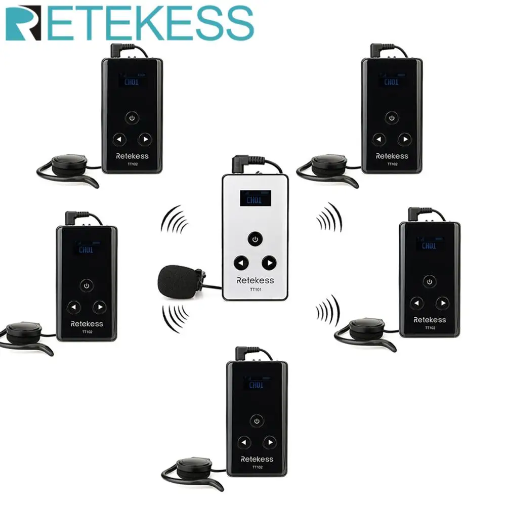 RETEKESS TT101 Wireless Tour Guide System 99 Channel Microphone Transmission System 195-230MHz For Simultaneous interpreting