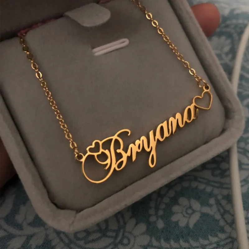 트렌디 한 러브 하트 이름 목걸이 트렌디 한 사용자 정의 수제 매력 편지 초커 목걸이 펜던트 한국어 진주 보석 colliers