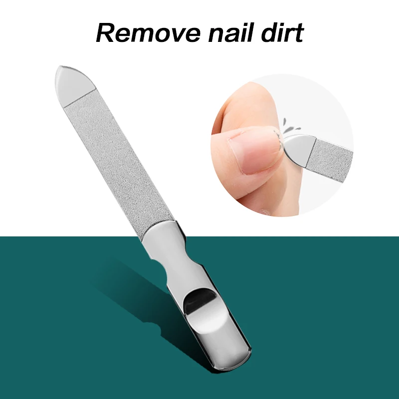 Professional Double Sided Nail File Stainless Steel Sandpaper Nail Sanding Grinding Polishing Manicure Care Tools