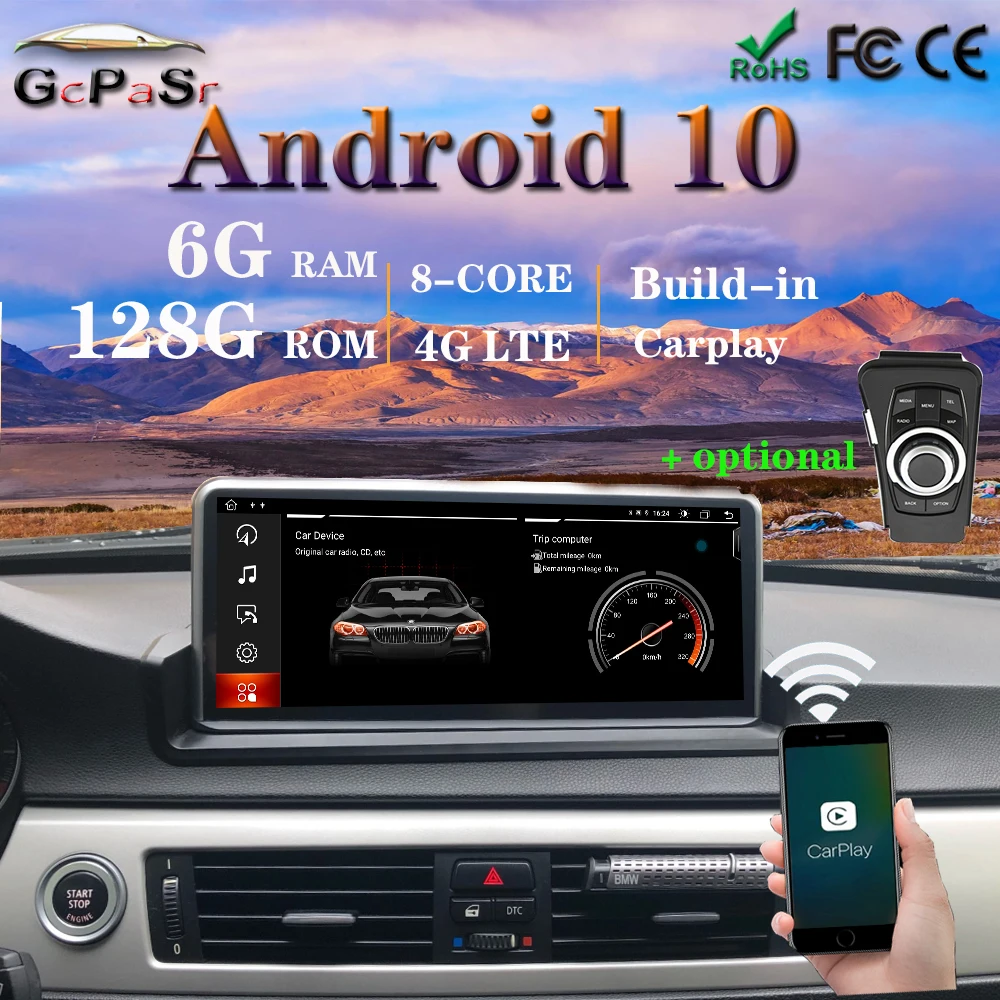 

android 10 Car Radio Player Pantalla GPS Navigation for E90 E91 E92 E93 Multimedia Player BT Wifi Canbus