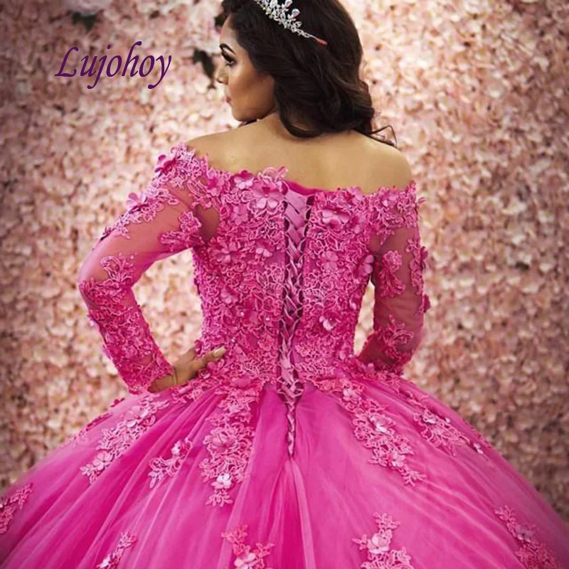 Long Sleeve Quinceanera Dresses Ball Gown Plus Size 15 year old Sixteen Sweet 16 Dress Prom Dress debutante