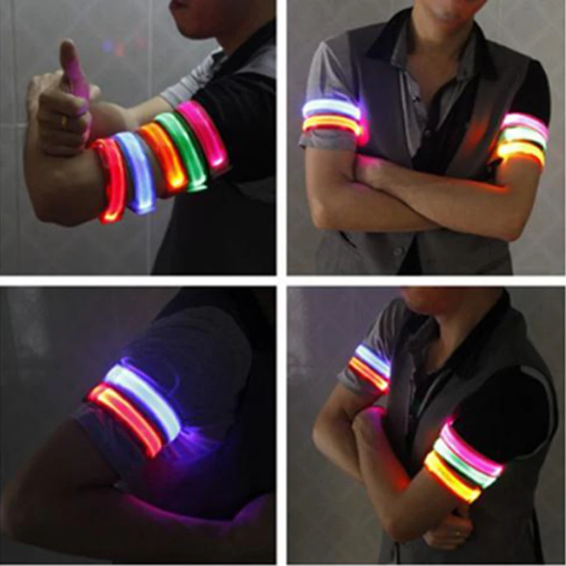 LED Party Decoration LED Flashing Wrist camouflage wristband Band Running Gear Bracelet Armband Belt Glowing wedding Decoration