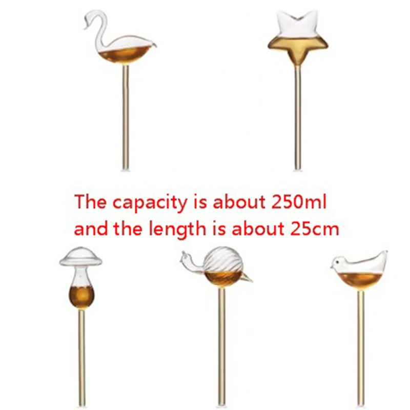 자동 급수 지구본 식물 꽃 물 전구, 동물 모양 유리 홈 장식, 정원 급수 시스템, 자체 급수 장치, 1 개