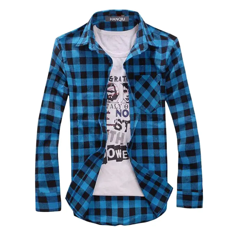 Men Plaid Shirt Camisas Social 2024 Autumn Men\'s Fashion Plaid Long-sleeved Shirt Male Button Down Casual Check Shirt