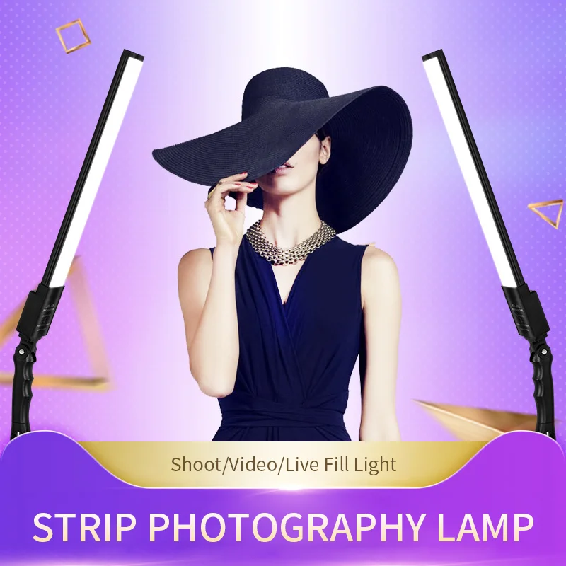 

Professional Photography Studio Lighting Lamp Bi-color 3200-5500K 1/4 Screw 260 Degree Long Strips LED Selfie Light For Youtube