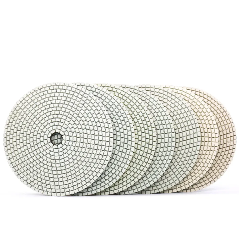 

180mm 7 Inch Diamond Polishing Pads Kit Granite Marble Concrete Abrasive Disc 7pcs Wet Use A Class Premium Stone Grinding Pad