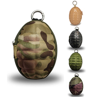 Tactical Grenade Shaped Style Key Wallets PU Leather Hand Zipper Car Coin Purse Knife Pouch Bag Keychain Holder Case Camouflage