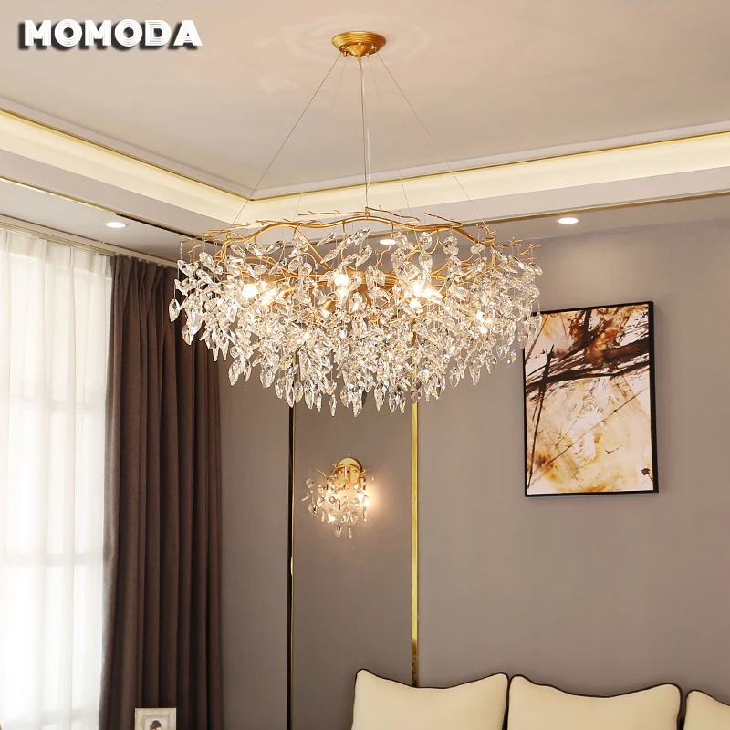 Postmodern Chandelier Light Luxury Nordic Branch Crystal Light Portugal Living Room Bedroom Dining French Country American Lamp