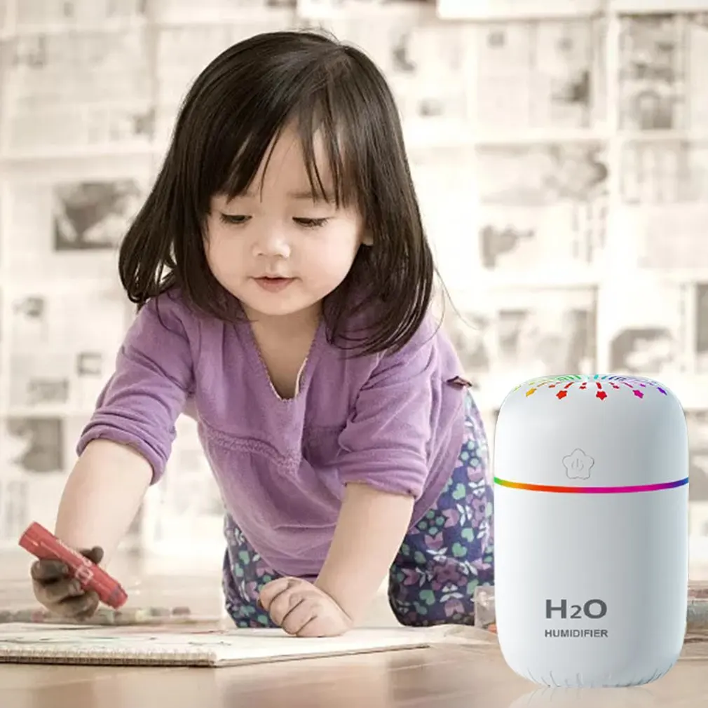 Humidificateur d'aromathérapie à lumière colorée pour la maison et la voiture, USB, intelligent, grande capacité, 300ml