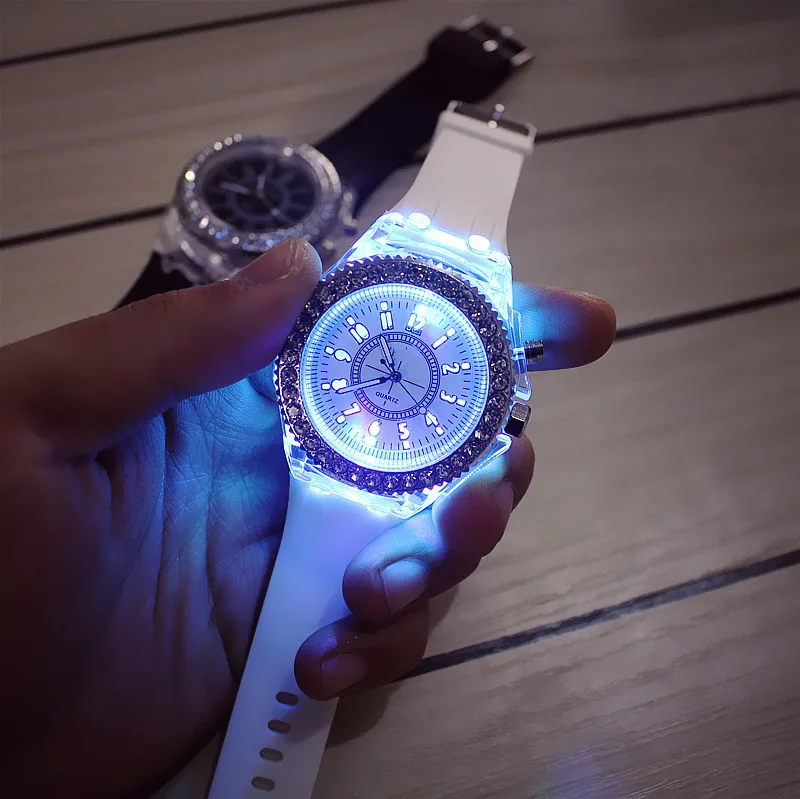 Luminous Watch Personality Trends Students Lovers Jellies Woman Men's Watches Colorful Light LED WristWatch Ins Watch's