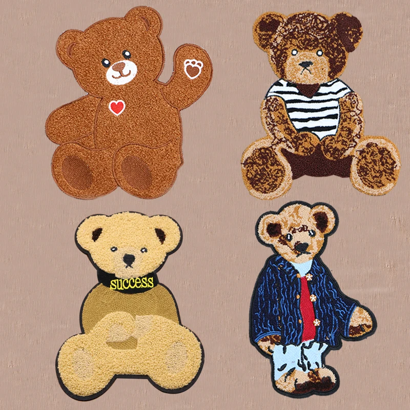 Sailor Heart-shaped Bear Chenille Icon Mixed Towel Embroidery Applique Patches For Clothing DIY Sew up Badges on the Backpack