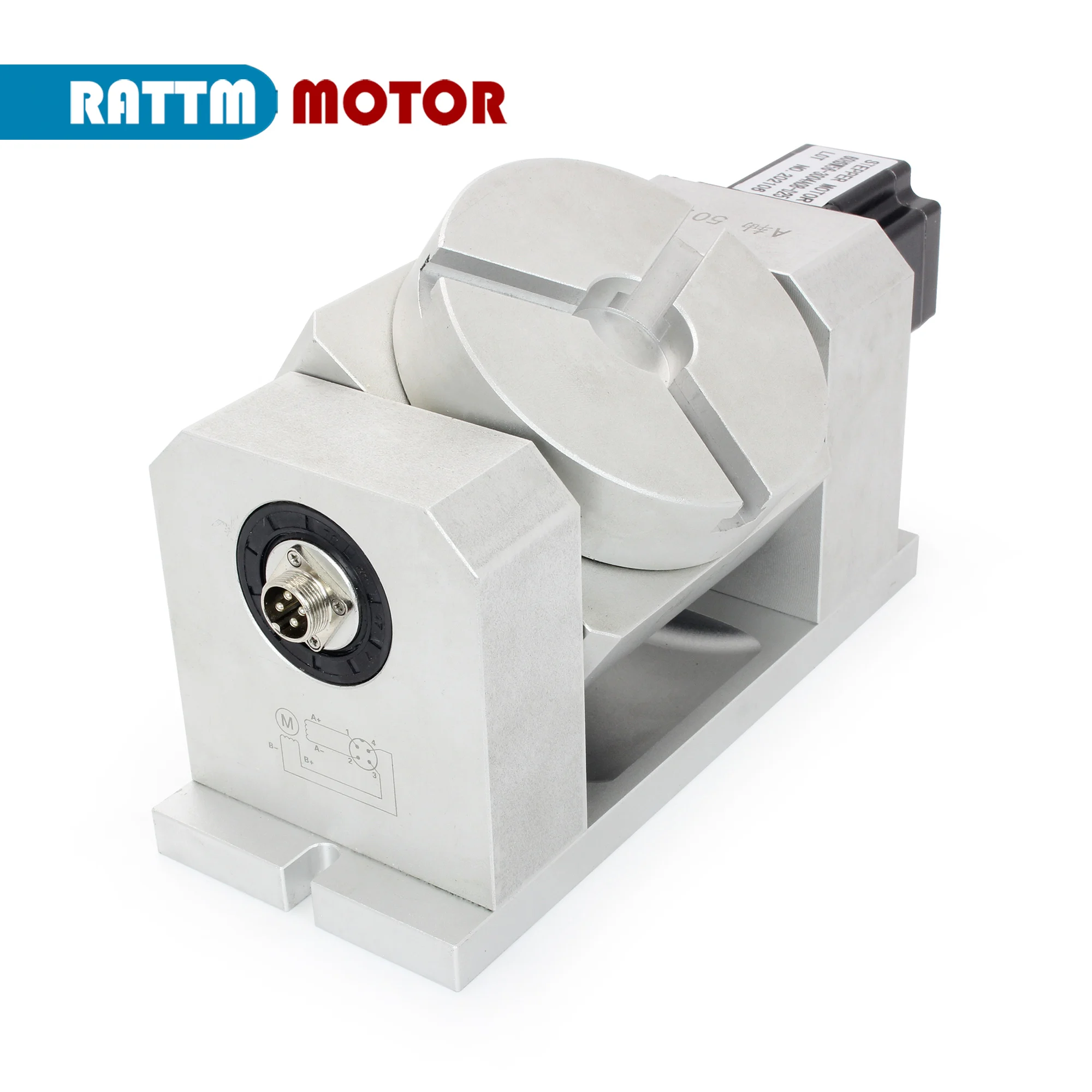 【New Updated】CNC 4th Fourth 5th Fifth A B Rotary axis Harmonic drive reducer dividing head Speed ratio 50:1 + Stepper Motor