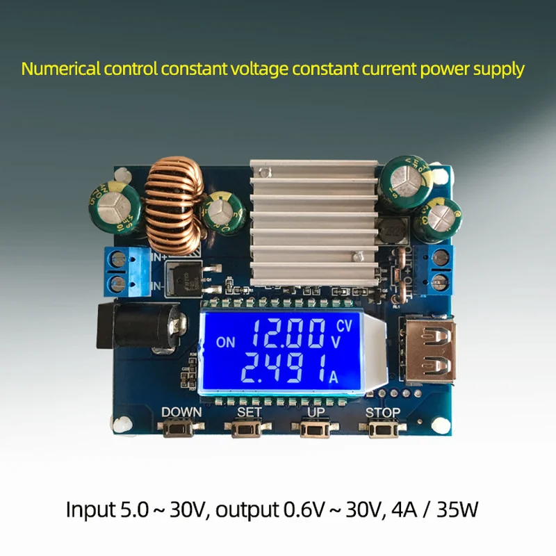 SK35L DC 0.6-30V 4A 35W 5V 6V 9V 12V 24V Boost/Buck CC CV Regulated Adjustable DC Power Supply Module Laboratory Power Supply