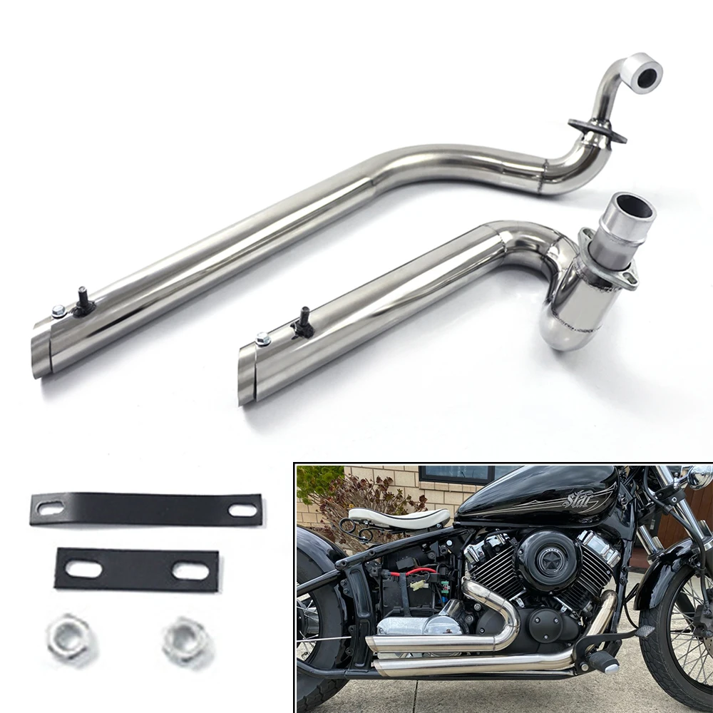 Motorcycle Exhaust Pipe Kit Silencer Mufflers For Yamaha V star 650 XVS650 XVS400 DS650 400 Drag star 400 Drag Star 650 All Year