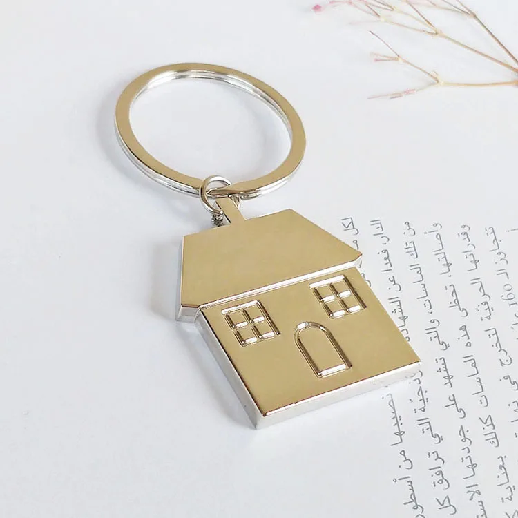 Men New fashion House Key Chain with Window Women Cute Metal keychain charm Car Key ring for party best gift Jewelry