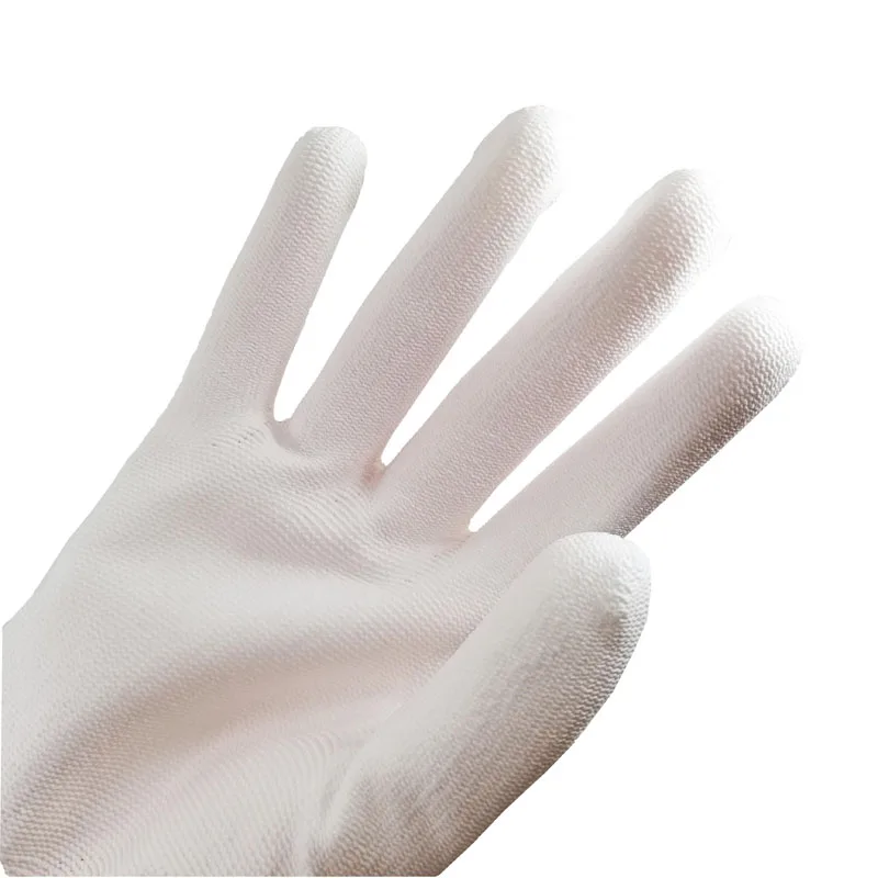 24Pieces/12 Pairs Safety Working Gloves White Pu Nylon Cotton Glove Industrial Protective Work Gloves NMSafety Brand Supplier