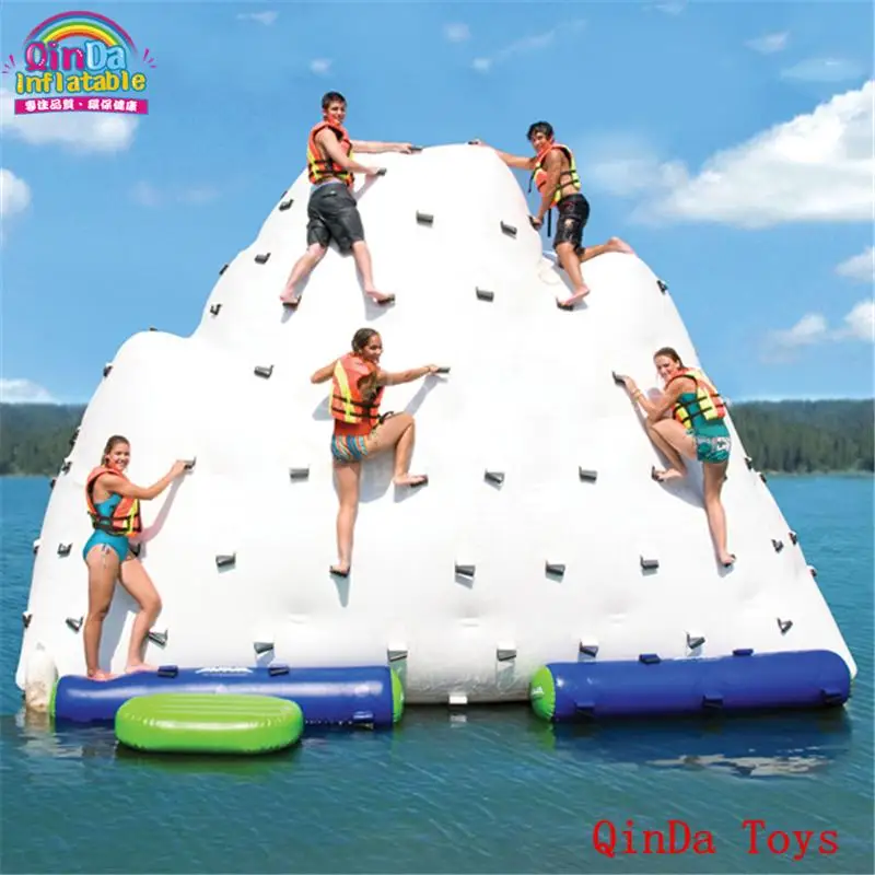 Inflatable 4*3*3M Water Island,Water Play Equipment Inflatable Climbing Iceberg With Free Air Pump Island,